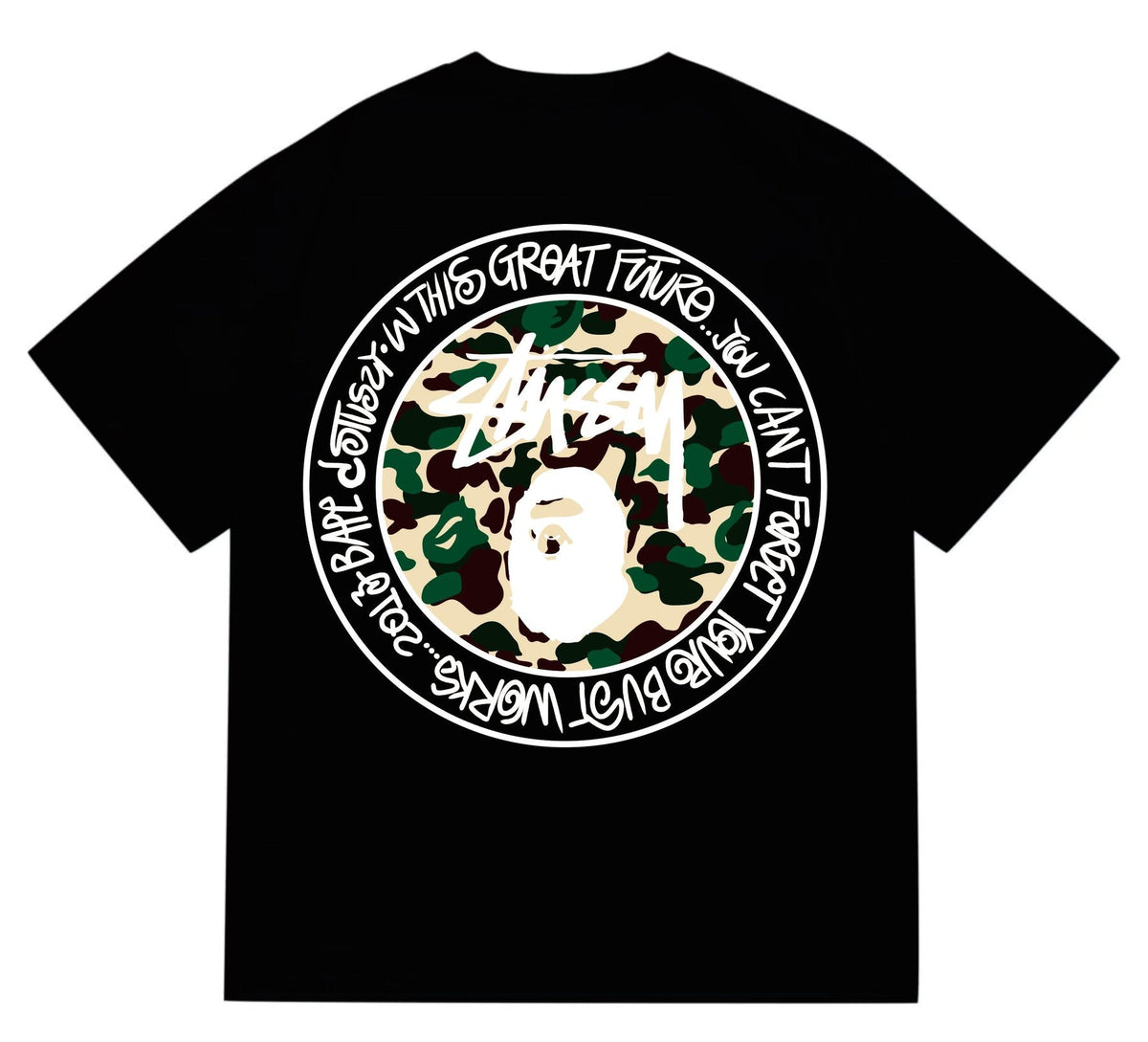 BAPE Circular Camo Ape Graphic T-Shirt — back